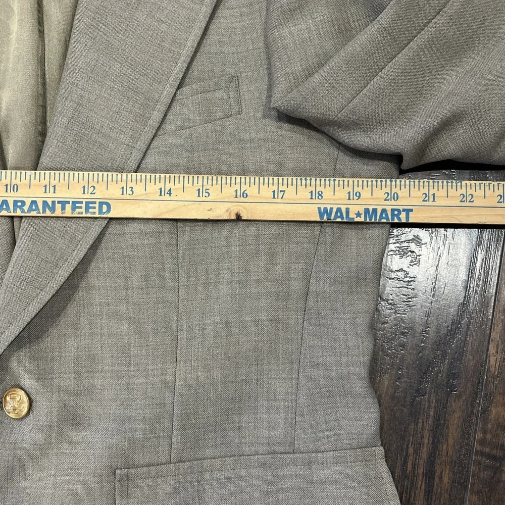 Vtg Hunter Haig Men's‎ Blazer Gold Trophy Buttons Sz 40* Heavy Woven Tan Flecked